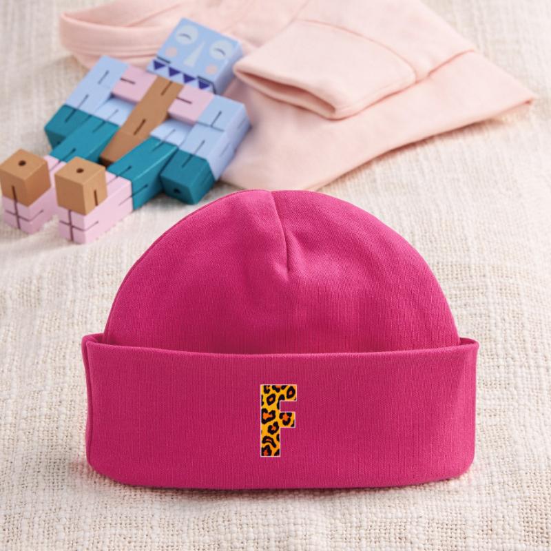 Leopard Effect Fire Orange Pattern Baby Organic Beanie