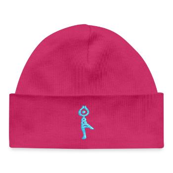 Yoga, gezogenes Wort - Baby Organic Mütze - hot Pink - Vorne