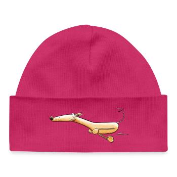 Lévrier vif I Chien - Bonnet bébé bio - hot pink - Devant