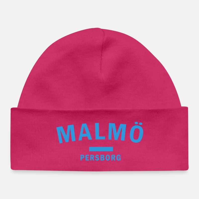 Horizon de la ville de Malmö dans des couleurs pastel - Bonnet bébé bio - hot pink