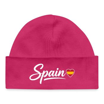 Spanien-Schrift mit Herzflagge Patriotisch - Baby Organic Mütze - hot Pink - Vorne