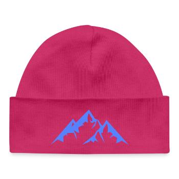 Blue mountain silhouette - Baby Organic Beanie - hot pink - Front