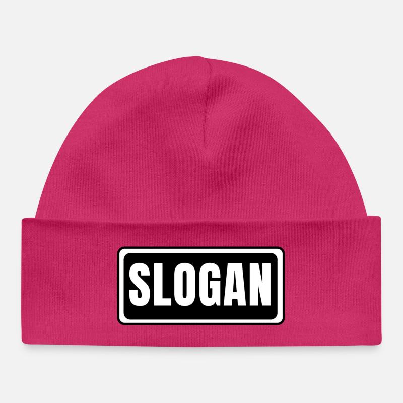 Slogan - Baby Organic Beanie - hot pink