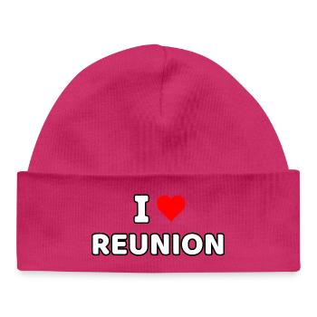 I Love La Reunion - Bonnet bébé bio - hot pink - Devant