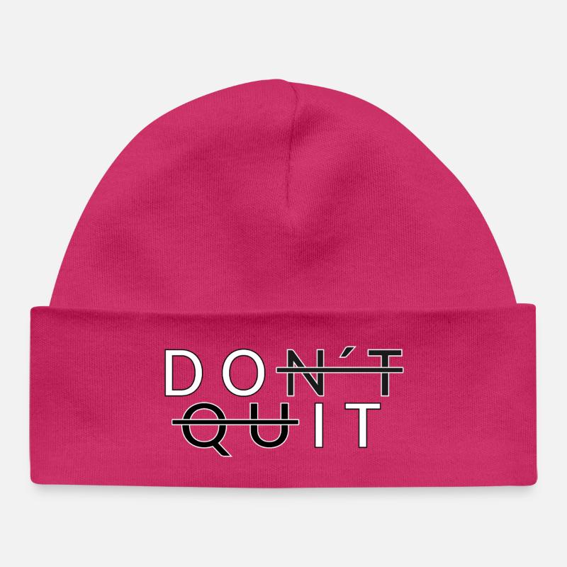 Don ́t Quit _Do It - Baby Organic Beanie - hot pink