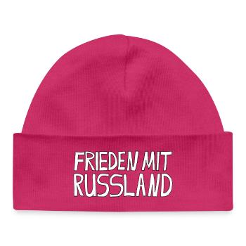 PAIX AVEC LA RUSSIE - Bonnet bébé bio - hot pink - Devant