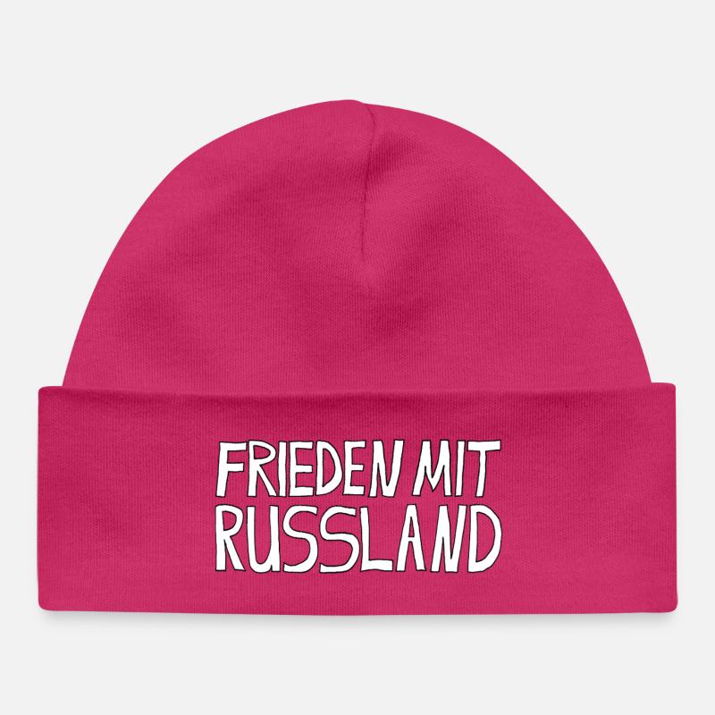 PAIX AVEC LA RUSSIE - Bonnet bébé bio - hot pink