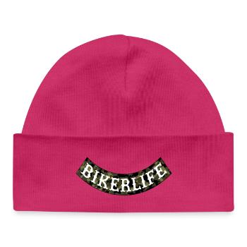 Bikerlife Camouflage Banner - Baby Organic Mütze - hot Pink - Vorne