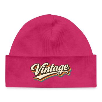 Vintage Schriftzug Retro Flair - Baby Organic Mütze - hot Pink - Vorne