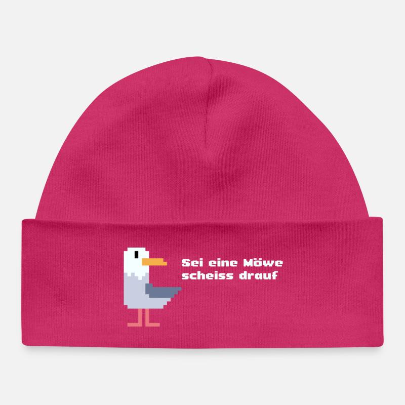 sei eine pixel Möwe - Baby Organic Mütze - hot Pink