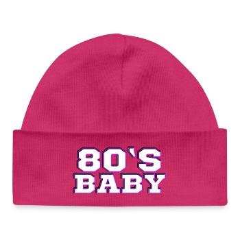 80s - Baby Organic Beanie - hot pink - Front