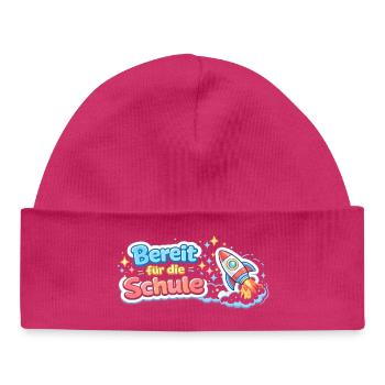 Prêt pour l’inscription scolaire - Bonnet bébé bio - hot pink - Devant