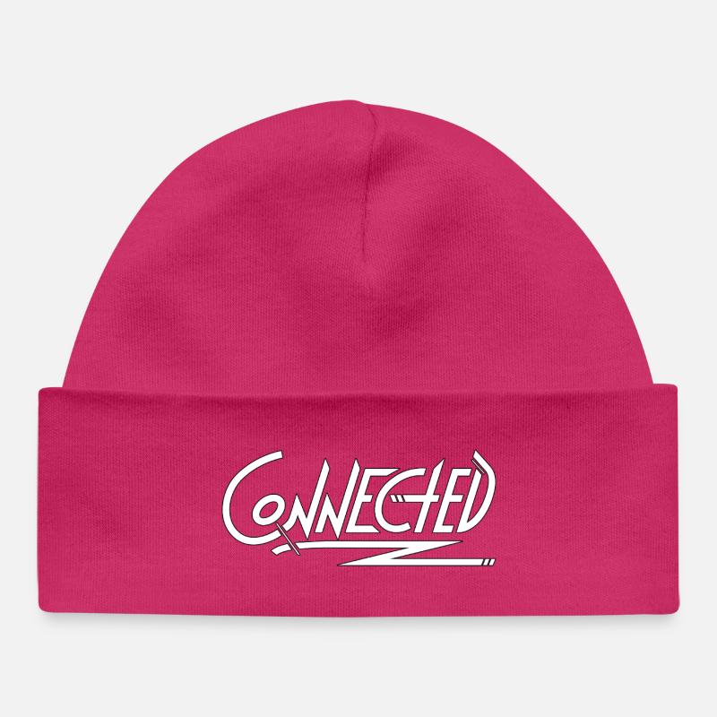 Connected_white_simple - Bonnet bébé bio - hot pink