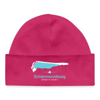 Schiermonnikoog | Design Map - Baby Organic Beanie - hot pink - Front