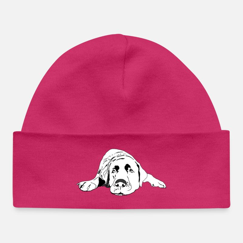Labrador - Bonnet bébé bio - hot pink