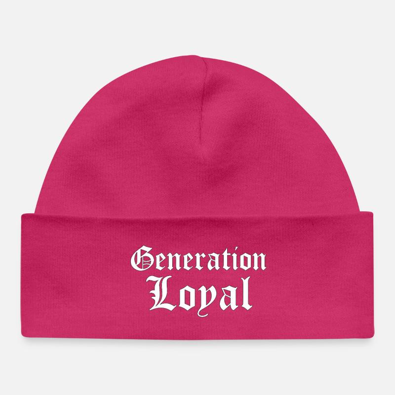 Design typographique gothique de la génération Loyal - Bonnet bébé bio - hot pink