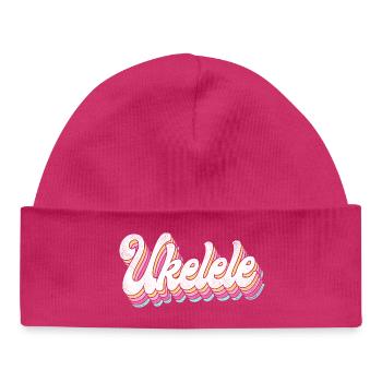Hawaiian Ukulele Uke Retro Vintage - Baby Organic Beanie - hot pink - Front