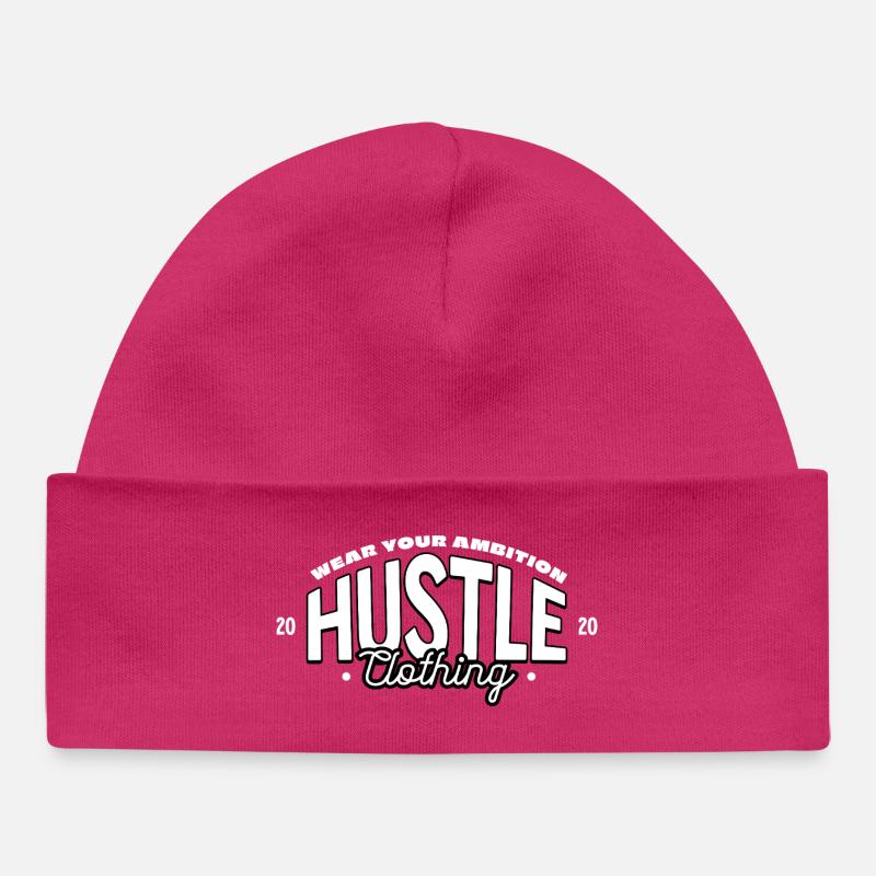 Logo Hustle Attitude Imprimé - Bonnet bébé bio - hot pink