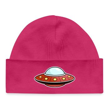 UFO red - Baby Organic Beanie - hot pink - Front