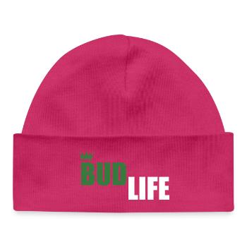 Bud Crown – Minimalistisches Logo für Streetwear - Baby Organic Mütze - hot Pink - Vorne