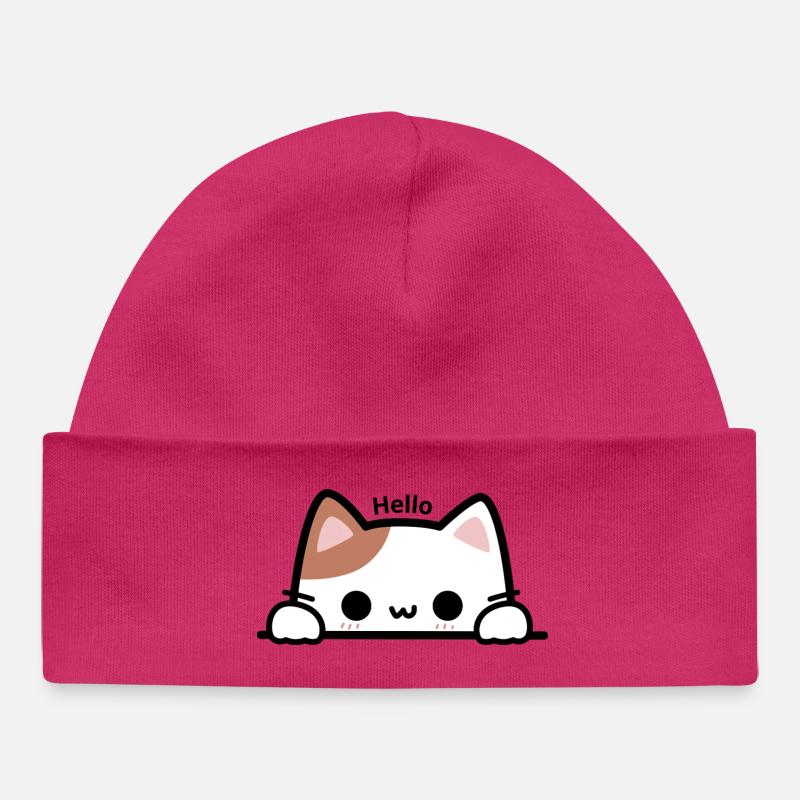 Peekaboo Kätzchen - Baby Organic Mütze - hot Pink