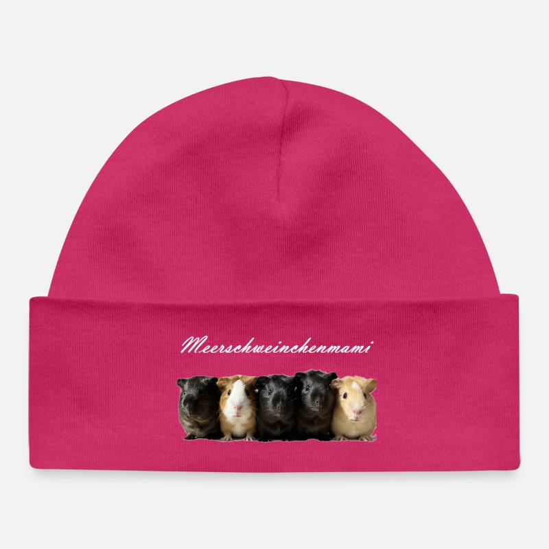 Maman cochon d’Inde - Bonnet bébé bio - hot pink