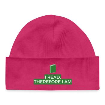 Ich lese, also bin ich Buchphilosophie - Baby Organic Mütze - hot Pink - Vorne