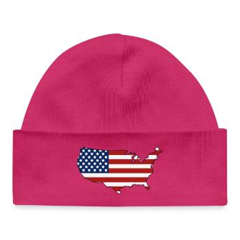 Map of the United States - Baby Organic Beanie - hot pink - Front