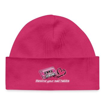 Spul deine schlechten Gewohnheiten zurück Rebel Heart Kassette - Baby Organic Mütze - hot Pink - Vorne