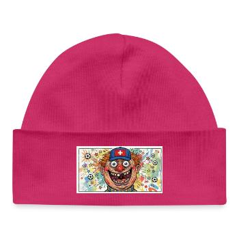 Schweiz Fan - Clown mit Fußballchaos - Baby Organic Mütze - hot Pink - Vorne