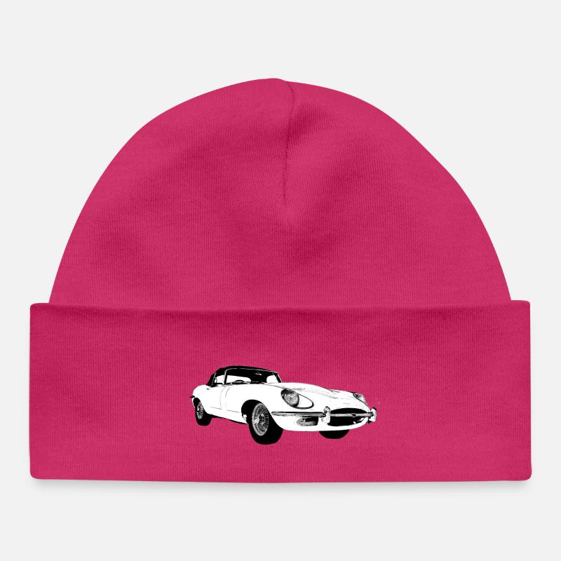 E type jag - Baby Organic Beanie - hot pink