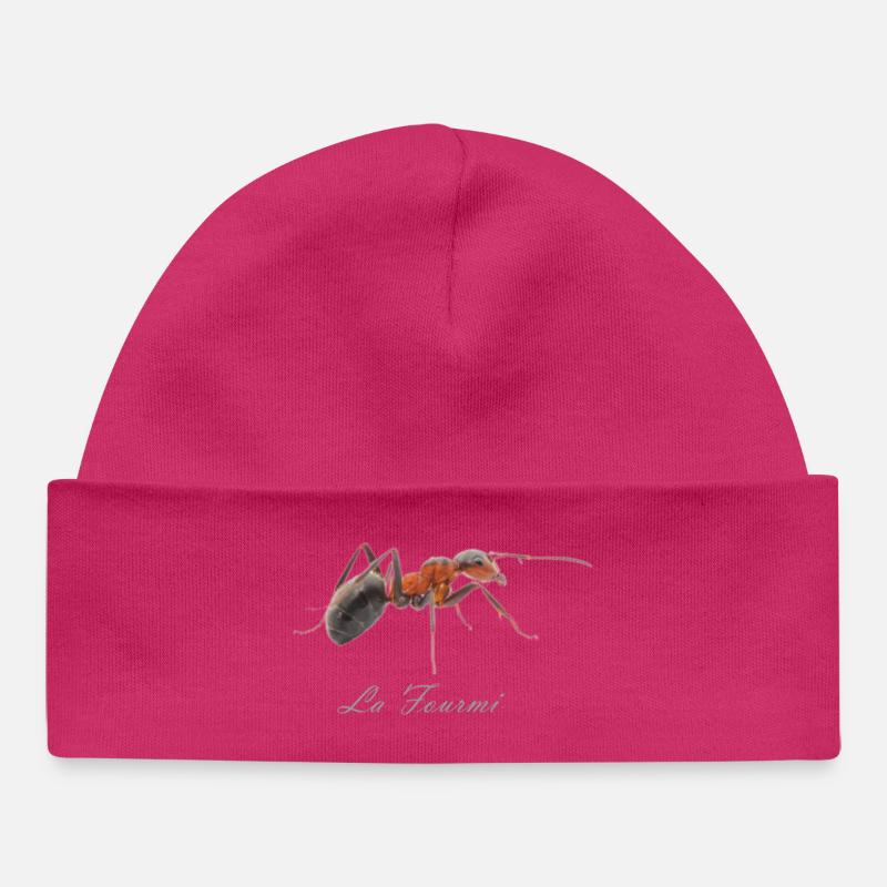 la fourmi - Bonnet bébé bio - hot pink