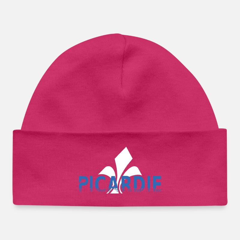 Picardie Fleur de lys Stylisée - Bonnet bébé bio - hot pink