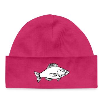 Fish Fish Angler T-shirt Gift - Baby Organic Beanie - hot pink - Front