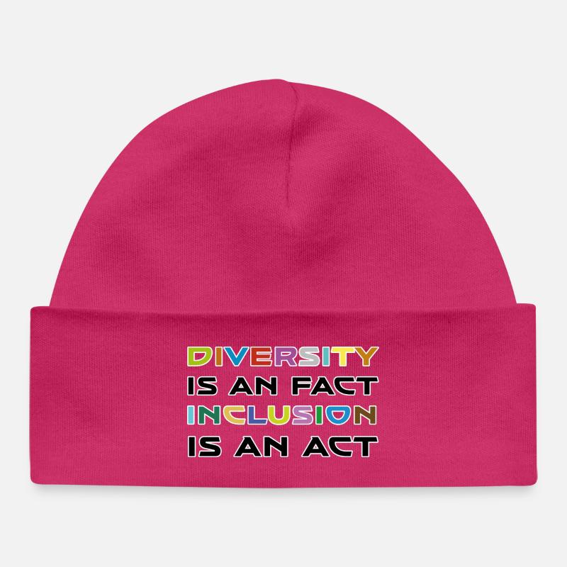 La diversité est un fait, l’inclusion est une action - Bonnet bébé bio - hot pink