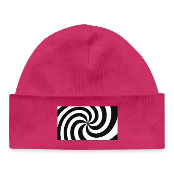 Hypnotische Schwarz-Weiß-Haarfeder - Baby Organic Mütze - hot Pink - Vorne