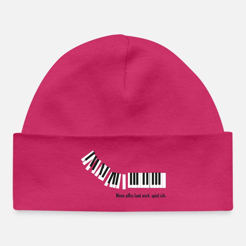 Wenn alles laut wird, spiel ich. - Baby Organic Mütze - hot Pink