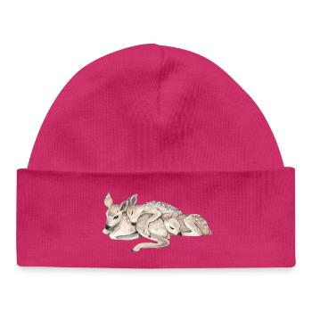 Chemise familiale douillette de cerf – Esthétique nature mignonne - Bonnet bébé bio - hot pink - Devant