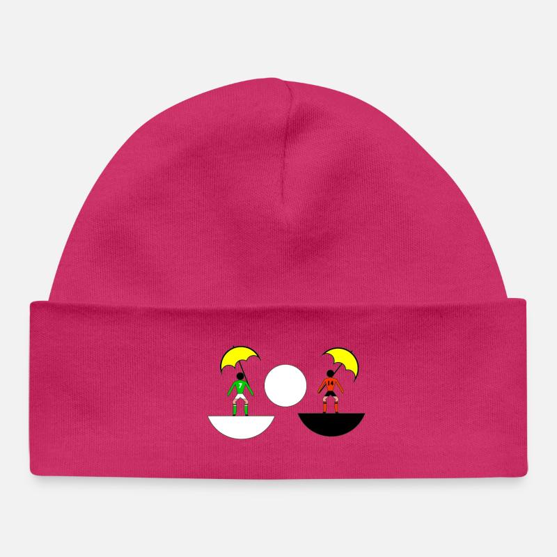 Duel de parapluies néon en moitiés divisées - Bonnet bébé bio - hot pink