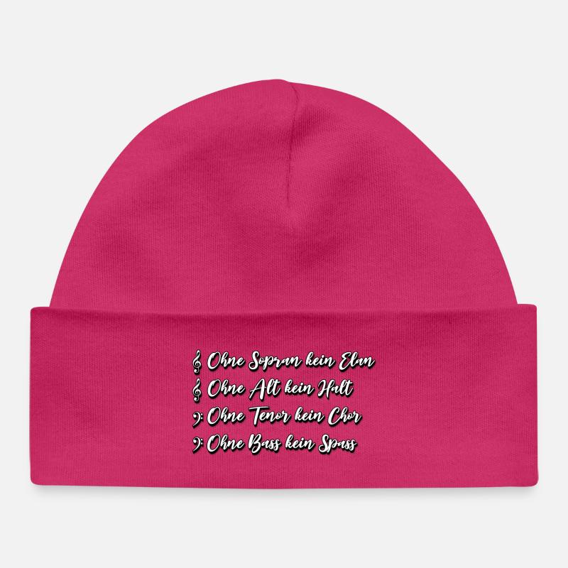 SATB Chor Spruch - Baby Organic Mütze - hot Pink