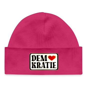 DEMOKRATIE HERZ WÄHLEN - Baby Organic Mütze - hot Pink - Vorne