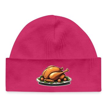 Assiette de dinde rôtie - Bonnet bébé bio - hot pink - Devant