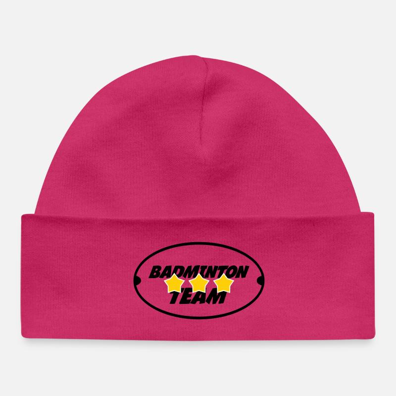 Badminton Team - Baby Organic Beanie - hot pink