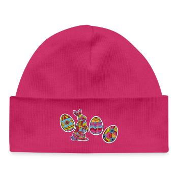 Joyeuses Pâques - Bonnet bébé bio - hot pink - Devant