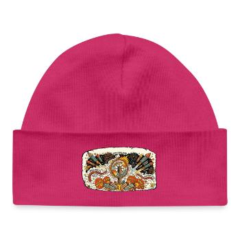 New Year's Eve Pyro Fireworks Rockets - Baby Organic Beanie - hot pink - Front