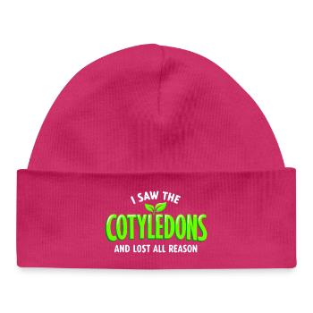 cotyledons seen | Microgreens Humor - Baby Organic Beanie - hot pink - Front