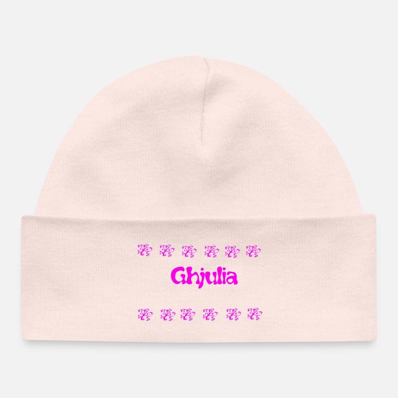 Ghijulia Floral Pink Logo - Bonnet bébé bio - rose pâle