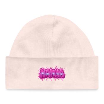 Graffiti HANNA Name Gift Ideal Printable On - Baby Organic Beanie - pale pink - Front