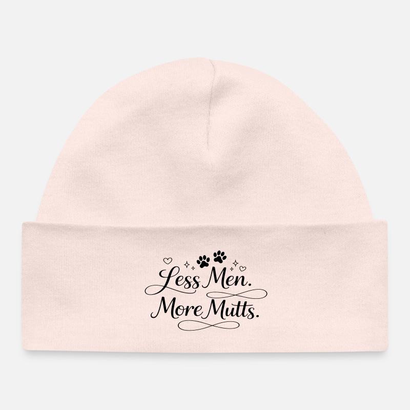 Less men. More mutts. - Baby Organic Mütze - Hellrosa