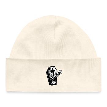 Gravestone Kreuzhand - Baby Organic Beanie - pale pink - Front